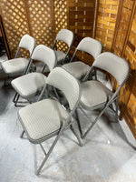 Cosco Set of 6 Folding Chairs, taupe color fabric