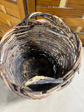 Rustic Woven Twig Basket with Side Handles (R)