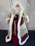 XL Santa Claus in Velvet Cloak Vintage Christmas Tree Topper or Decor