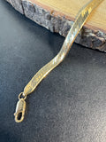 14K Gold Herringbone Chain Bracelet