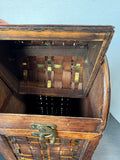 Woven Wine Box Look Flip-Top Waste Basket