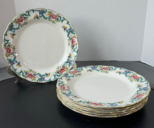 (C) 6-Piece Royal Doulton England The Majesty Collection Floradora Dinner Plates Set (2 SETS AVAILABLE—PRICED INDIVIDUALLY AT $90 EACH SET)