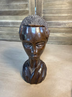 African Tribal Man Wooden Bust
