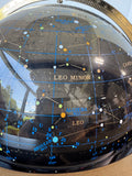 1982 Spherical Concepts Smoky Lucite Celestial Globe on Wooden Stand AS IS (READ DESCRIPTION CAREFULLY)