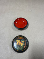 Round Palekh Russian Lacquer Trinket Box