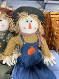 Pair of Decorative Scarcrows, 5 1/2 ft Tall