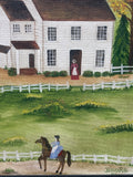 Folk Art Farmhouse Painting by Jessica Ross; Signed (see description)