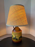 Hand Painted Vintage Stoneware Jug 3-Way Lamp (WORKS)