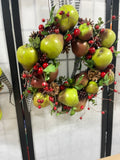 Faux Pear Decorative Wreaths, Set of 2, 16" diameter