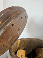 Hand Crank Vintage Wooden Butter Churn Barrel