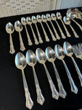 63-Piece WM. A. Rogers Oneida Sectional Silver Plate Valley Rose Flatware Set