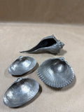4 Piece Pewter Seashell Lot