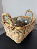 11-Piece Assorted Decorative Glass Orbs in Basket