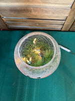 Snowman Face Crackle Glass Globe w/Sting of Lights