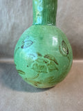 Green Floral Vase With Lid