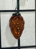 Copper Colored Twisted Glass Pinecone Ornaments, 6 pc