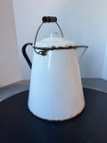 White Enamelware Vintage Metal Coffee Pot