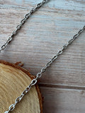 Brown & White Marbled Agate Stone Pendant Silver Tone Necklace