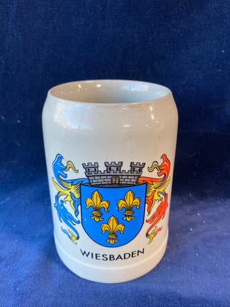 Vintage Wiesbaden beer Stein Oktoberfest West Germany Vintage Stoneware Mug