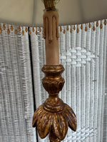 Pair of Berman Distressed Baroque Style Buffet Lamps (WORKS)