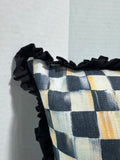 MacKenzie Childs Courtly Check Reversible Ruffled Rectangular Pillow
