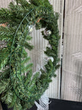 Faux Fir Wreath with Silver Ornaments & Accents