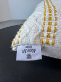 White & Gold Sweater Knit Indoor/Outdoor Throw Pillow