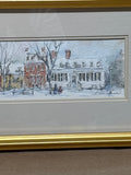 Original Pen/Watercolor of Colonial Williamsburg by Leonida Ivanetich; Signed ￼- see description