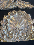 Pair of Gilded Carved Resin Heavyweight Wall Pediments