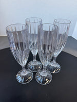 (B) 4-Piece Mikasa Park Lane Crystal Champagne Flutes