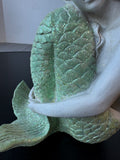 Lightweight Resin Mermaid Sculpture with Glittered Tail