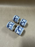 Crackled Bunny Ceramic Napkin Rings - Set Of 4
