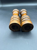 Primitive Wooden Salt And Pepper Shakers