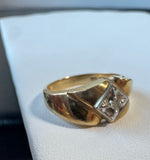 10K & 14K Gold Diamond Ring SIZE 9.5