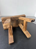Rustic Primitive Wooden Mortise & Tenon Legged Mini Stool