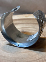 Wide Silver Cuff with Scrolling