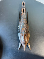 (B) Vintage Indonesian Hand Carved Wooden Buddha Totem Mask