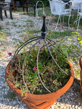 Pair of Plastic/Styrofoam Pots with Decorative Metal Plant Supports
