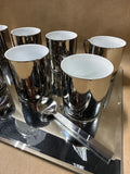 17 Piece Espresso Mug Set With Spoons And Mirrored Tray