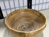 Coiled Pencil Reed/Bamboo Round Basket