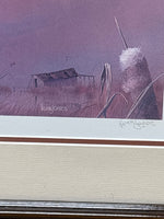 (A) Geese Flying Over Wetlands by Herb Jones; Signed