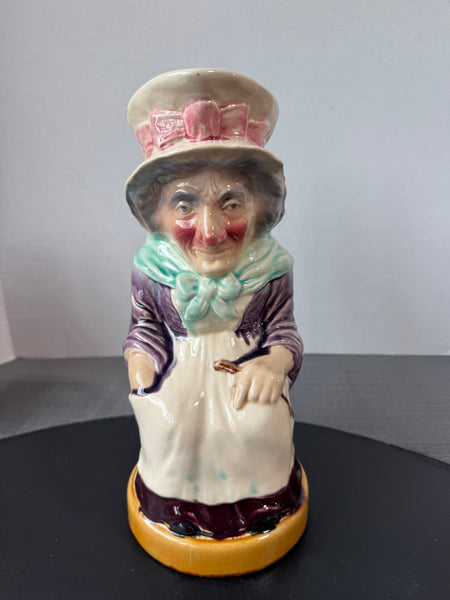 (B) Sarreguemines France Large Judy Toby Jug Pitcher