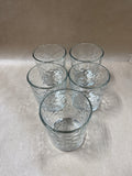 Short Clear Glass Dot Design Drinking Glasses - Set Of 5
