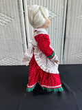 Danbury Mint Porcelain Mrs Claus Doll with Tea Set, Accessories & Stand in Box