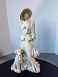 Alice Heath Signed Woman & Dog Sculpture