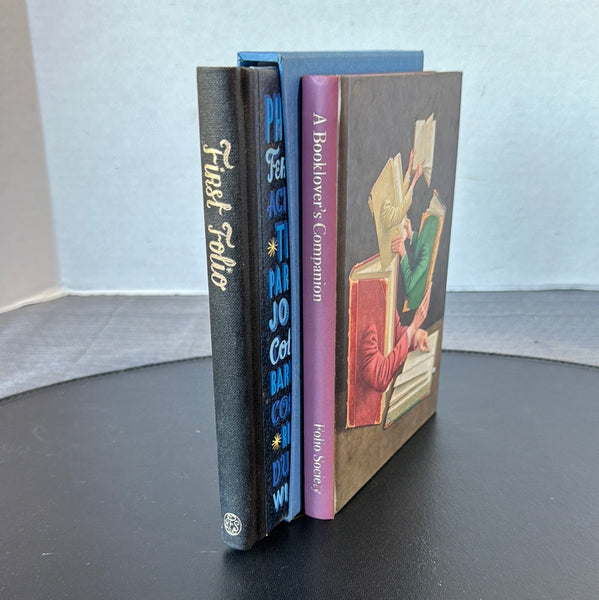 Pair of Book Lovers Illustrated Folio Society Hardcover Books: First Folio & A Booklovers’s Companion