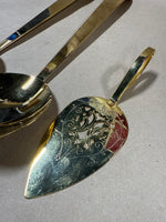 Set Of 3 24KT Electro Plate Serveware Utensils