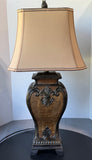 Faux Animal Skin Ornate Large Resin Table Lamp (WORKS)