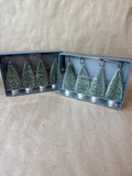 Pottery Barn Flocked Christmas Tree Place Card Holders - Appears Unused - Set Of 8