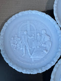 4-Piece Fenton Blue Satin Bicentennial Complete Commemorative Plate Set
